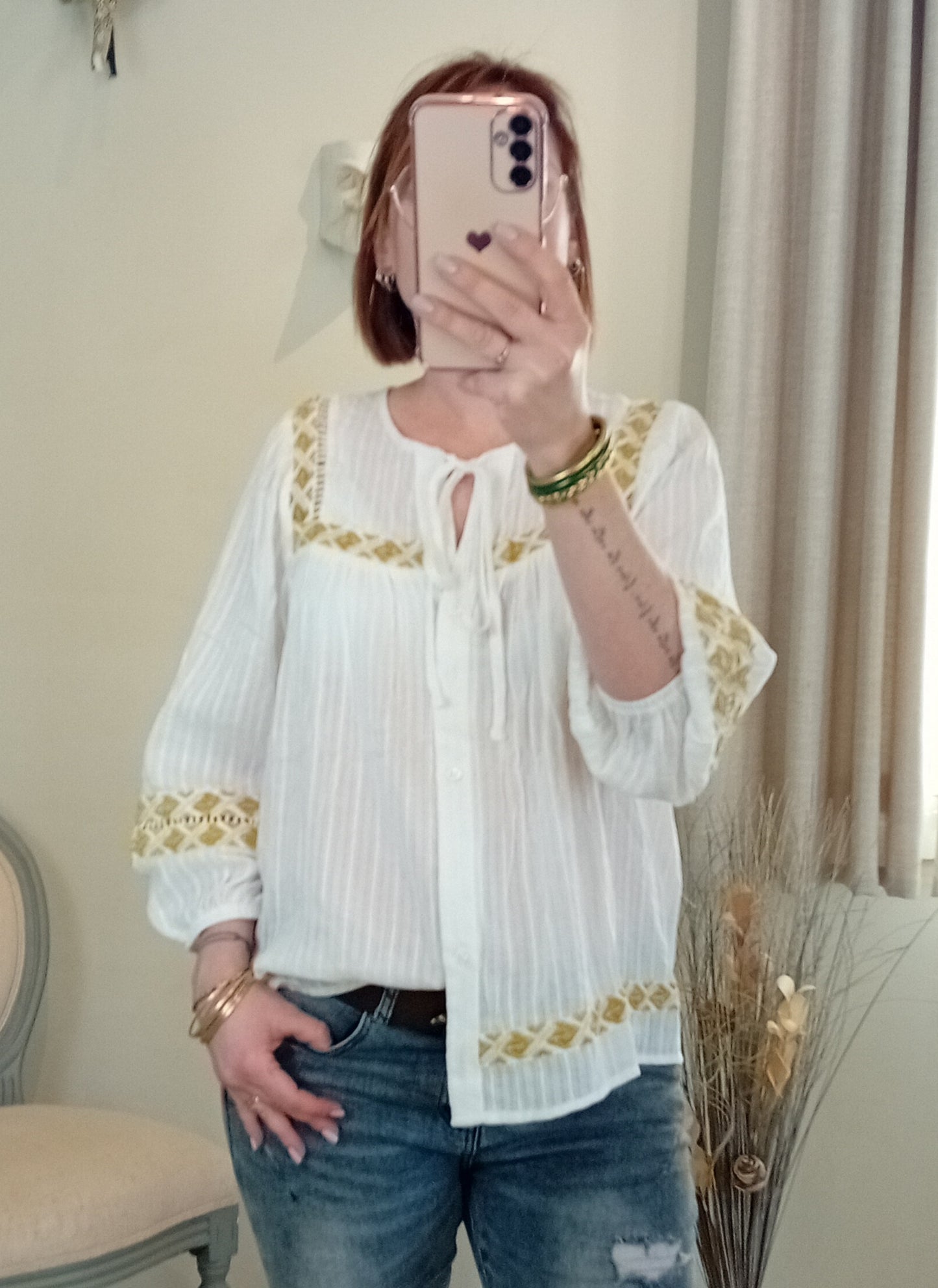 Blouse "Wiya" blanche  -50%