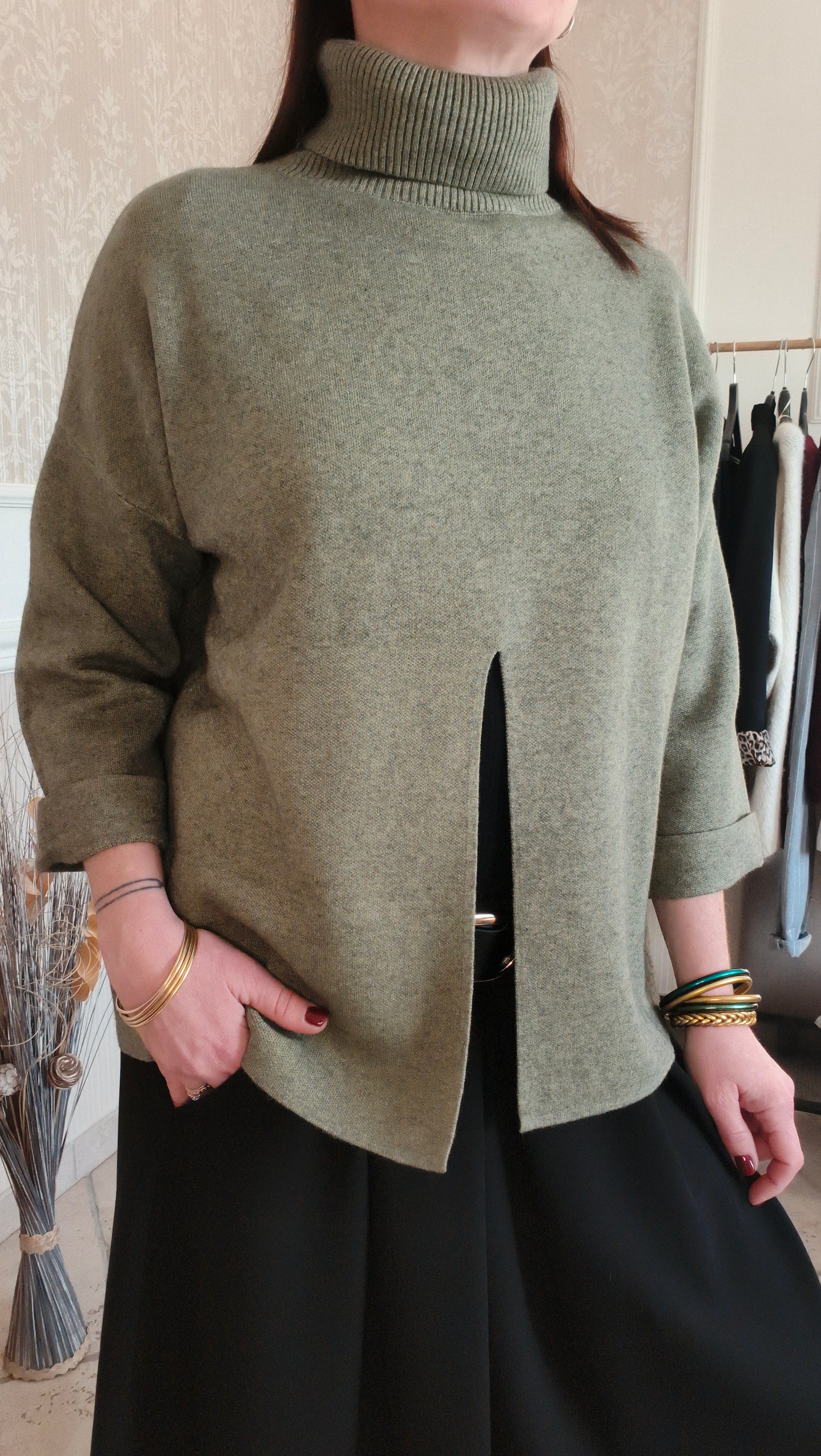 Pull Orlo blanc cassé ou khaki