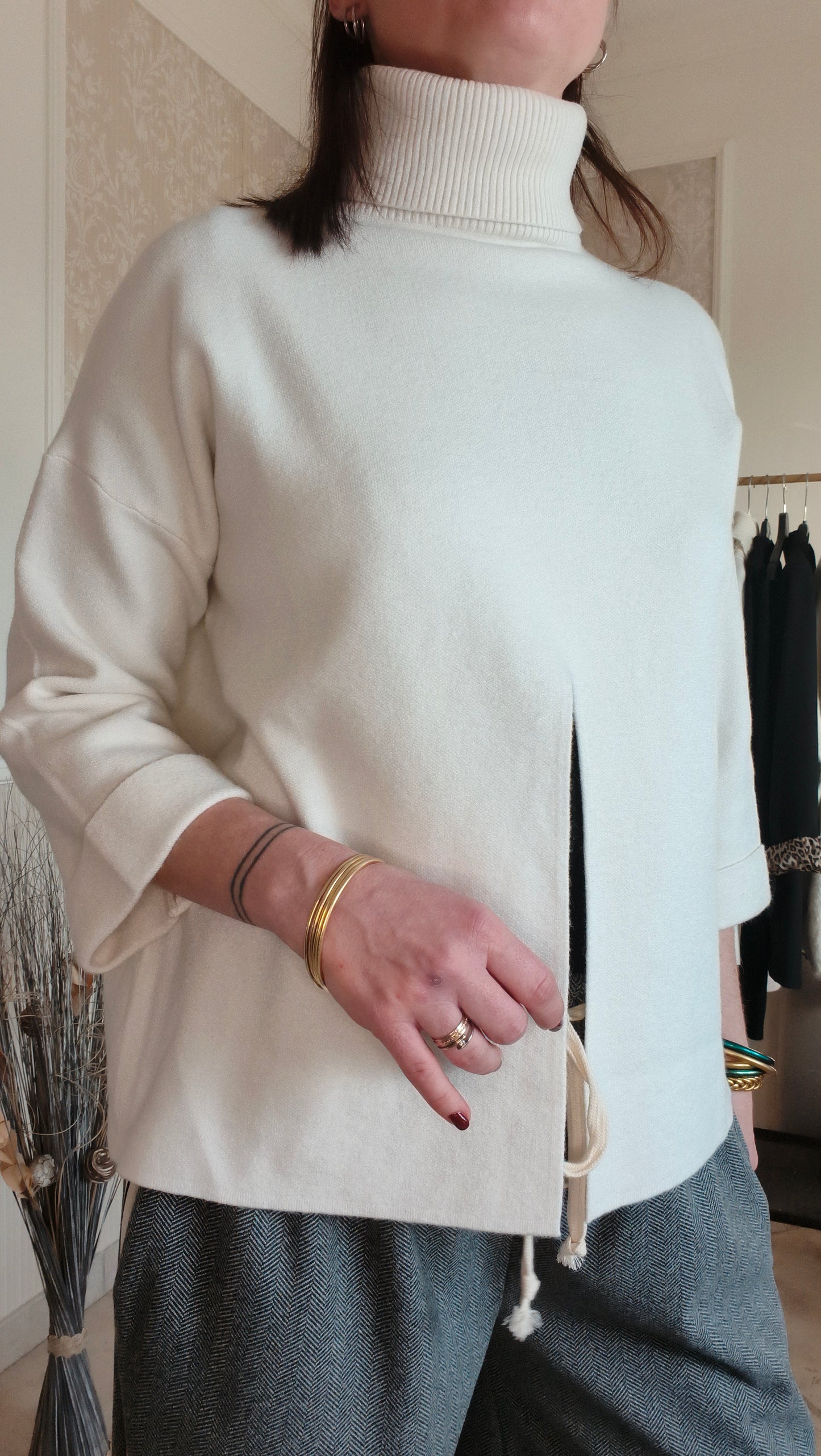 Pull Orlo blanc cassé ou khaki